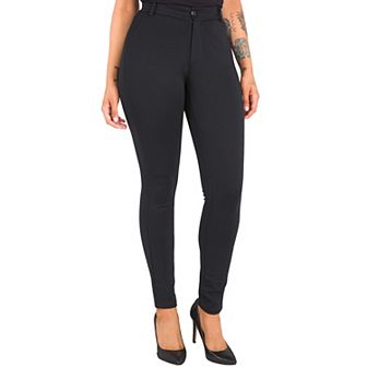 Women's Curvy Fit Skinny Pant With Faux Slit & Welt Pockets