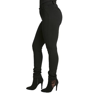 Women's Curvy Fit Skinny Pant With Faux Slit & Welt Pockets