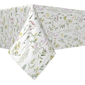 Rectangular Tablecloth, 100% Cotton, 60x84", Botanical Stripe