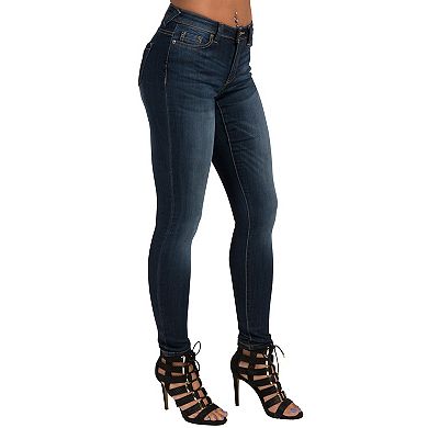Women's Curvy Fit Medium Whiskering Hand Sanding Skinny Jeans For Tall Women