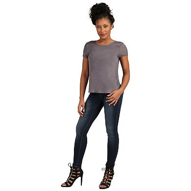 Madison Curvy Fit Medium Whiskering Hand Sanding Skinny Jeans For Tall Women