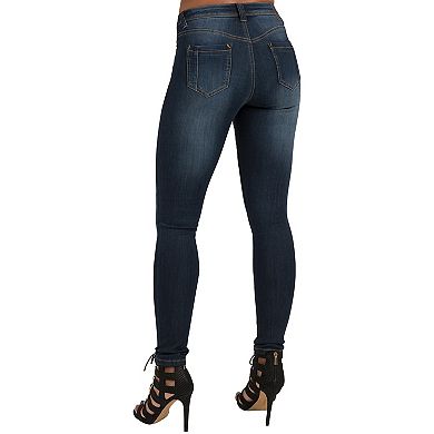 Women's Curvy Fit Medium Whiskering Hand Sanding Skinny Jeans For Tall Women