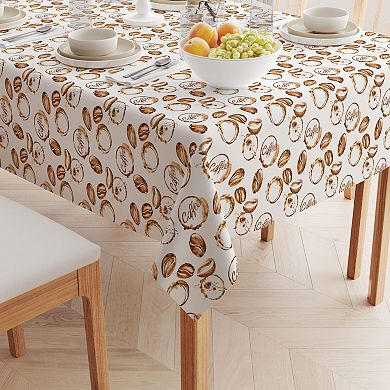 Square Tablecloth, 100% Polyester, 70x70", Coffee Shop Print
