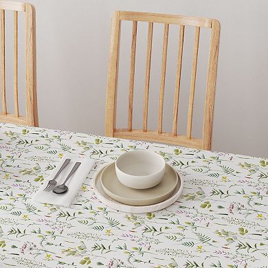 Square Tablecloth, 100% Cotton, 52x52", Botanical Stripe