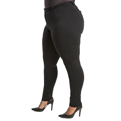 Plus Size Dorris Skinny Pant With Faux Slit & Welt Pockets