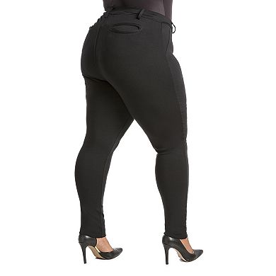 Plus Size Dorris Skinny Pant With Faux Slit & Welt Pockets