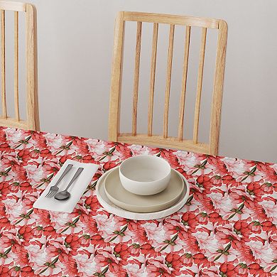 Square Tablecloth, 100% Cotton, 52x52", Floral 197