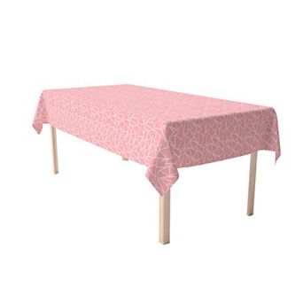 Rectangular Tablecloth, 100% Cotton, 52x84", Geometric Shapes Pink