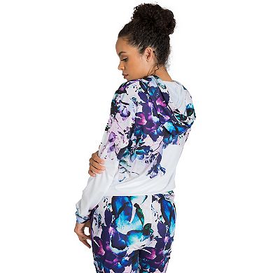 Caci Floral Print Activewear Tracksuit Hoodie Jacket