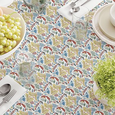 Square Tablecloth, 100% Cotton, 52x52", Floral 54