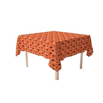 Square Tablecloth, 100% Polyester, 60x60", Halloween Spiders Web