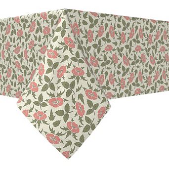 Rectangular Tablecloth, 100% Cotton, 52x104", Floral 125