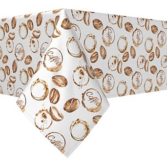 Rectangular Tablecloth, 100% Cotton, 52x84", Coffee Shop Print
