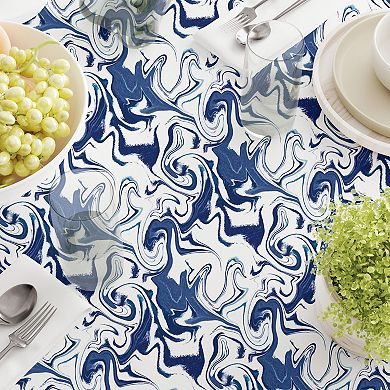 Square Tablecloth, 100% Polyester, 54x54", Blue Marble