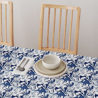 Square Tablecloth, 100% Polyester, 54x54", Blue Marble