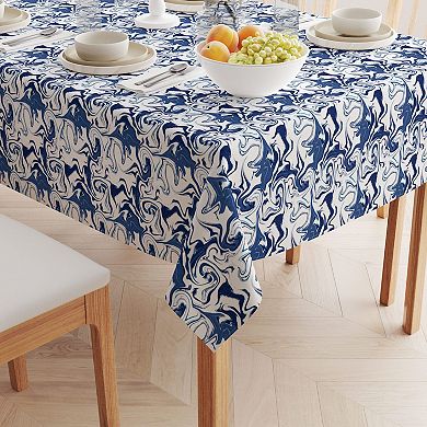 Square Tablecloth, 100% Polyester, 54x54", Blue Marble