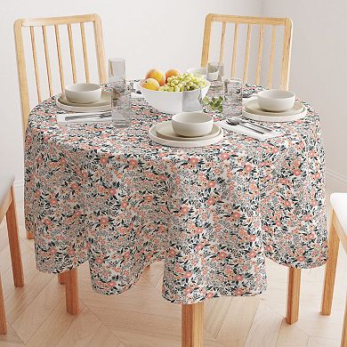 Round Tablecloth, 100% Polyester, 90" Round, Botanical Blossom