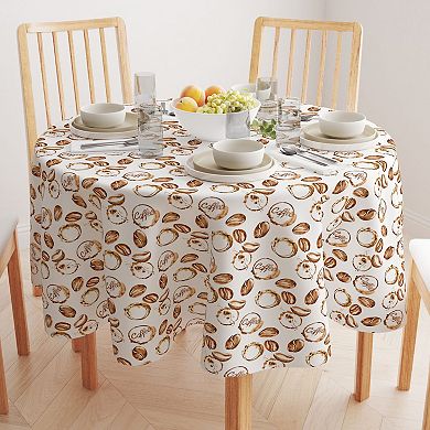 Round Tablecloth, 100% Polyester, 60" Round, Coffee Shop Print