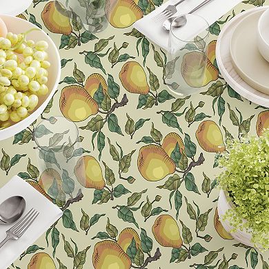 Square Tablecloth, 100% Cotton, 52x52", Painted Pear Tree