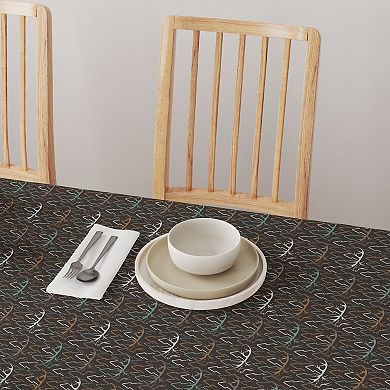 Square Tablecloth, 100% Polyester, 54x54", Deer in Trees