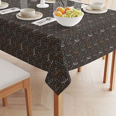 Square Tablecloth, 100% Polyester, 54x54", Deer in Trees