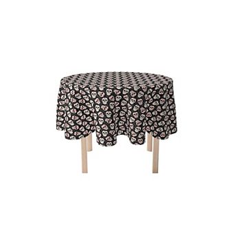 Round Tablecloth, 100% Polyester, 70" Round, Dia De Los Muertes Skulls