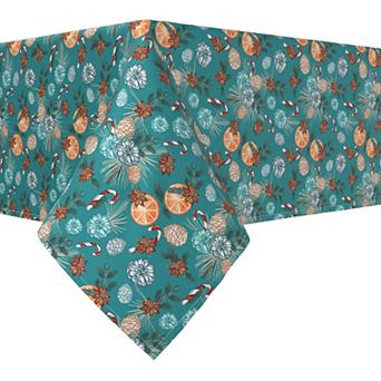 Rectangular Tablecloth, 100% Polyester, 60x84", Vintage Winter Pattern