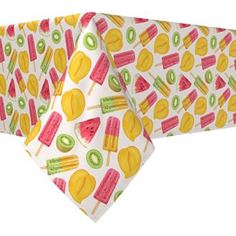 Rectangular Tablecloth, 100% Cotton, 52x84", Summer Fruit Pops