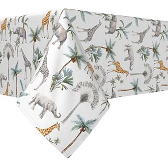 Rectangular Tablecloth, 100% Polyester, 60x104", Tropical Jungle