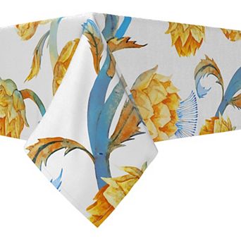 Rectangular Tablecloth, 100% Cotton, 52x84", Floral 139