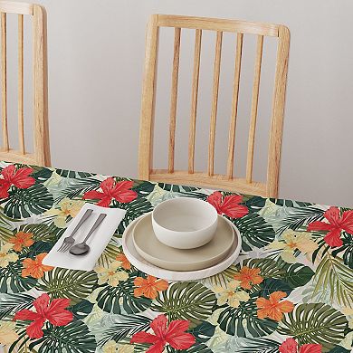 Round Tablecloth, 100% Polyester, 70" Round, Hibiscus Garden