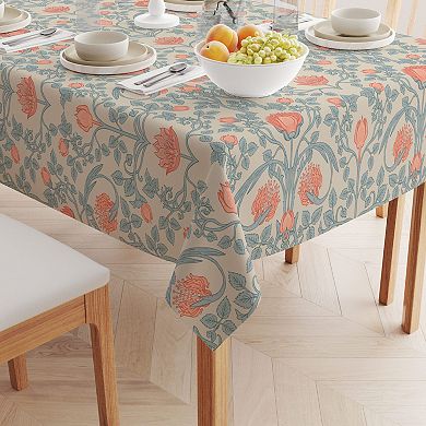 Square Tablecloth, 100% Cotton, 52x52", Floral 10