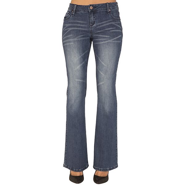 Jennifer Curvy Fit Flare Jeans In Scatter Wash