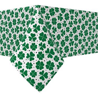Rectangular Tablecloth, 100% Cotton, 52x84", St. Patrick's Day Shamrock Decoration