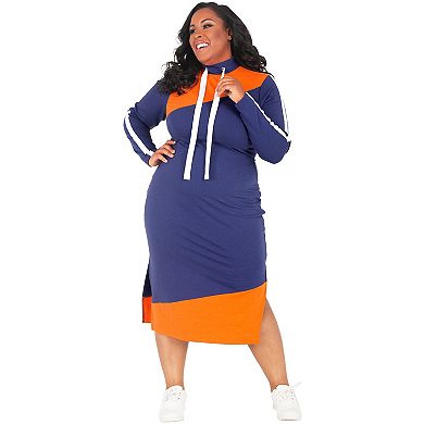 Plus Size Wanda Athleisure Drawstring Turtleneck Midi Dress