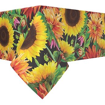 Rectangular Tablecloth, 100% Polyester, 60x120", Sunflower Garden