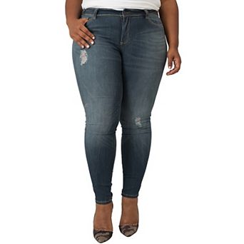 Plus Size Maya Curvy Fit Slightly Destroyed Midrise Skinny Jeans