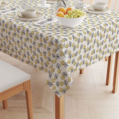 Rectangular Tablecloth, 100% Cotton, 52x120", Golden Leaves