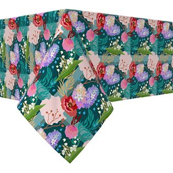 Rectangular Tablecloth, 100% Cotton, 60x84", Floral 89