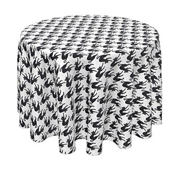 Round Tablecloth, 100% Polyester, 60" Round, Black Scaredy Cats