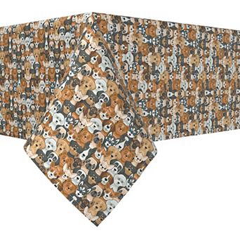 Rectangular Tablecloth, 100% Cotton, 60x84", Cheerful Dogs