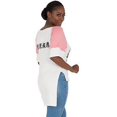 Holla High Low Screenprinted Boatneck Top