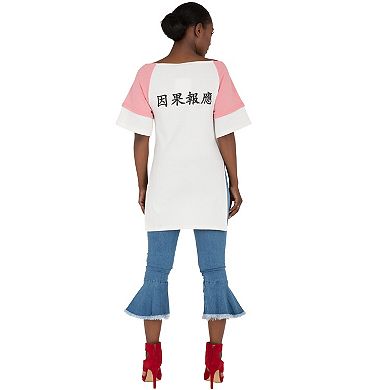 Holla High Low Screenprinted Boatneck Top