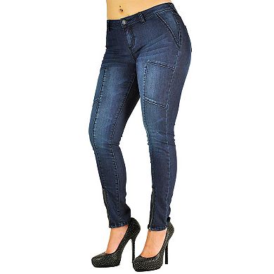 Randy Curvy Fit Pieced Ankle Zip Skinny Midrise Jeans
