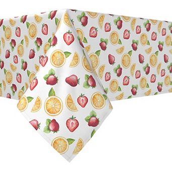 Rectangular Tablecloth, 100% Cotton, 60x120", Watercolor Fruit