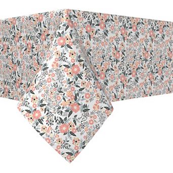 Rectangular Tablecloth, 100% Cotton, 52x120", Botanical Blossom