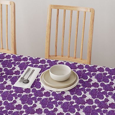 Square Tablecloth, 100% Cotton, 52x52", Floral 199
