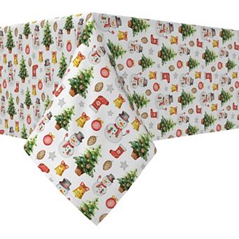 Square Tablecloth, 100% Cotton, 52x52", Watercolor Winter