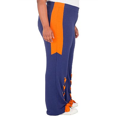 Plus Size Vilma Curvy Fit Mid-Rise Flared Pants with Lace Up Hem