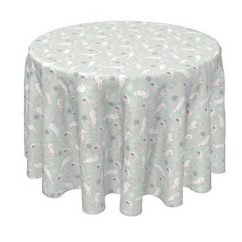 Round Tablecloth, 100% Polyester, 70" Round, Springtime Easter